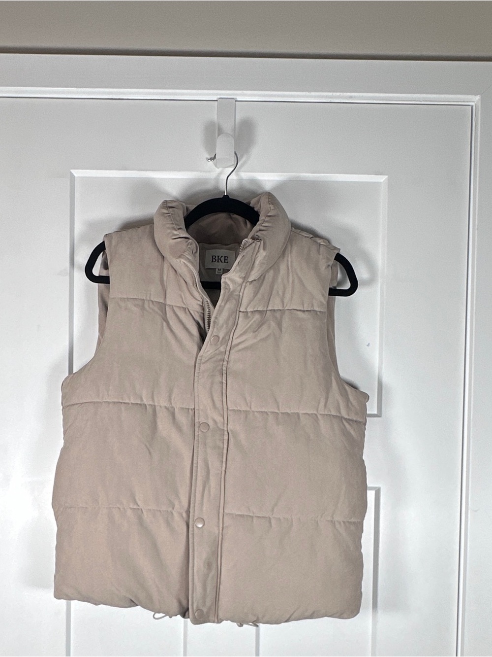 BKE Neutral Beige Quilted Puffer Vest